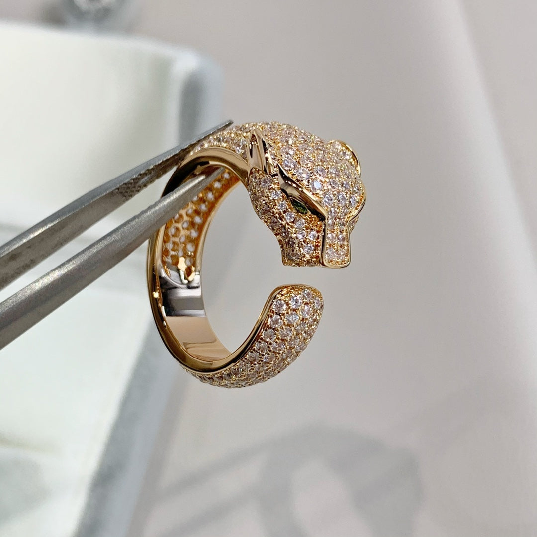 CARTIER PANTHERE PINK GOLD DIAMOND RING