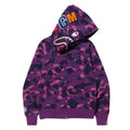 BAPE Color Camo Shark Full Zip Hoodie Purple