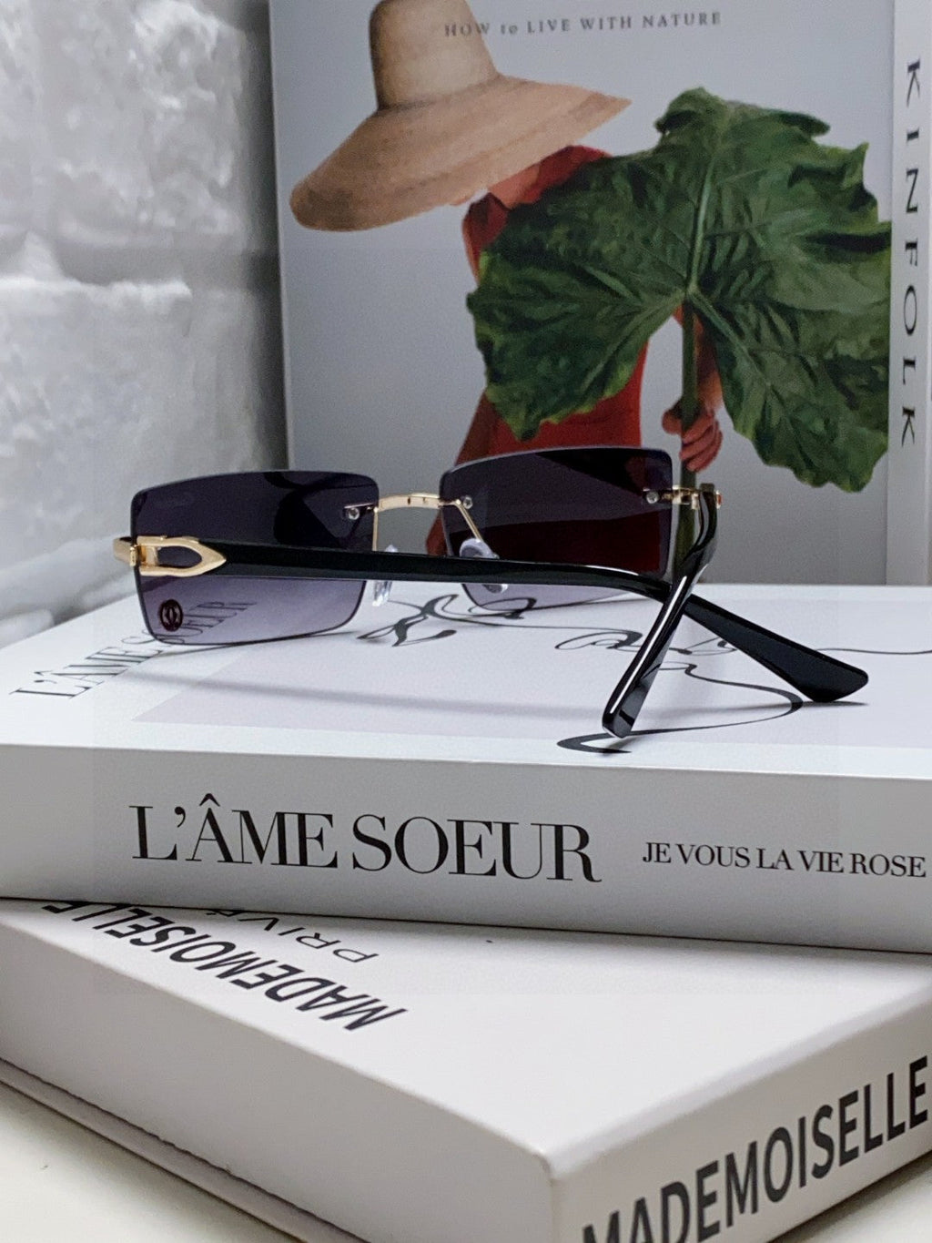CARTIER C DE RECTANGULAR FRAME SUNGLASSES 518454 IN METAL